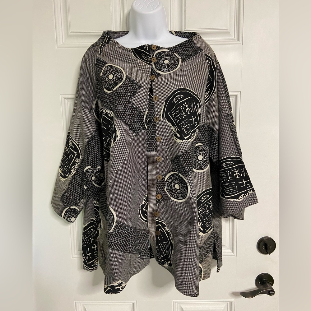 D5- Catalog Classics Block Print Artsy Lagenlook … - image 1